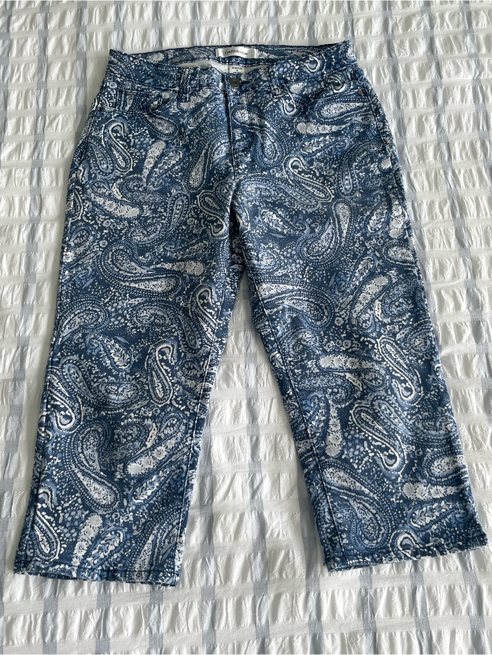 Croft & Barrow Blue and White Paisley Jeans